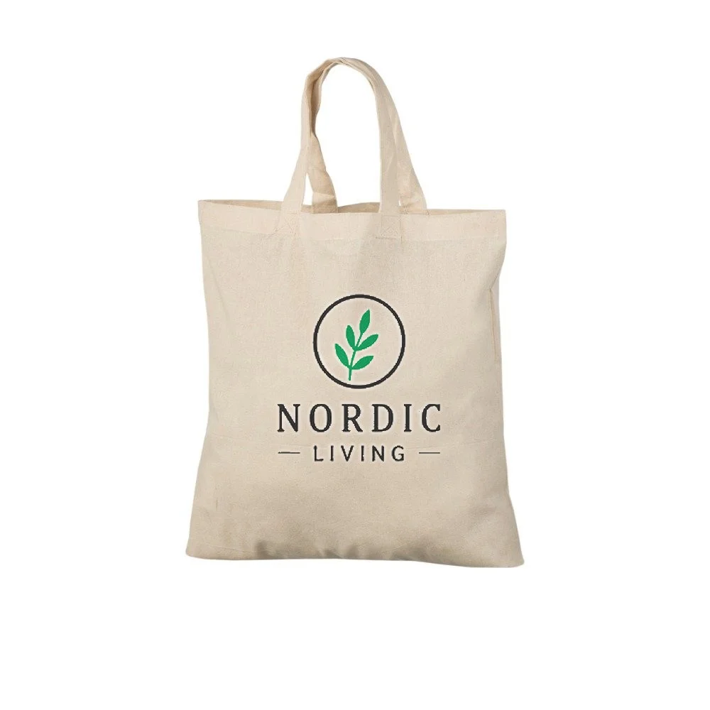 Bomullsnett, korte hanker, med eksempel på logotrykk i to farger – natur