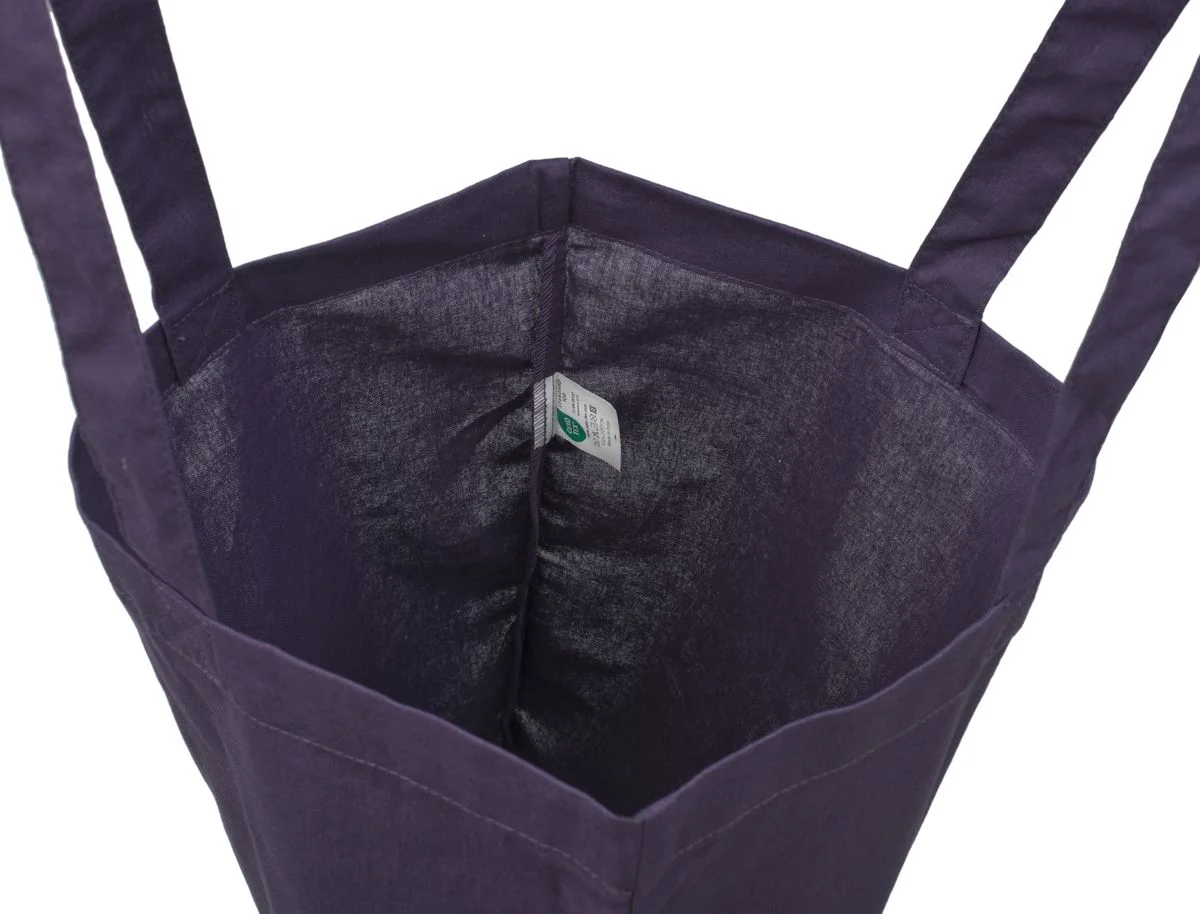 Bomullsnett, 140 g/m², innside med etikett – fiolett