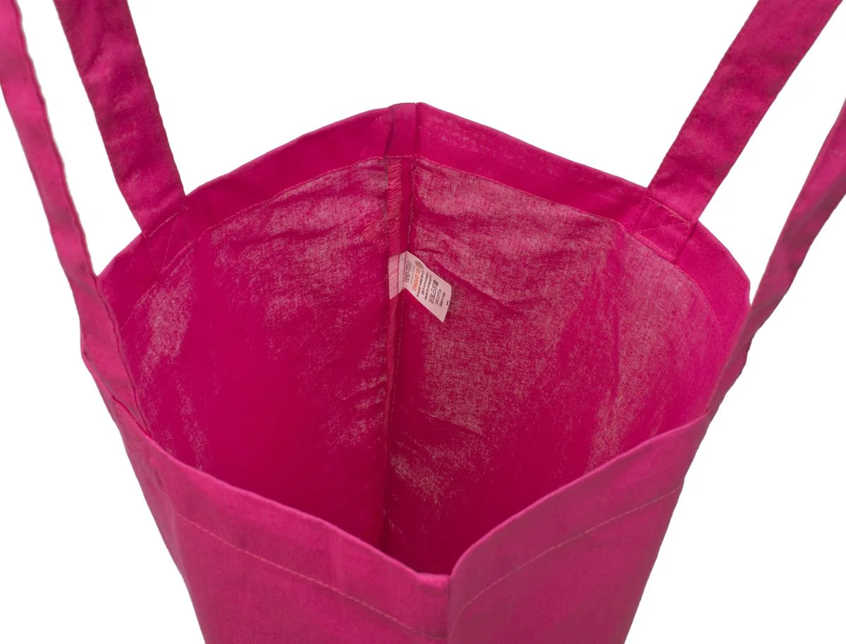 Bomullsnett, 140 g/m², innside med etikett – magenta