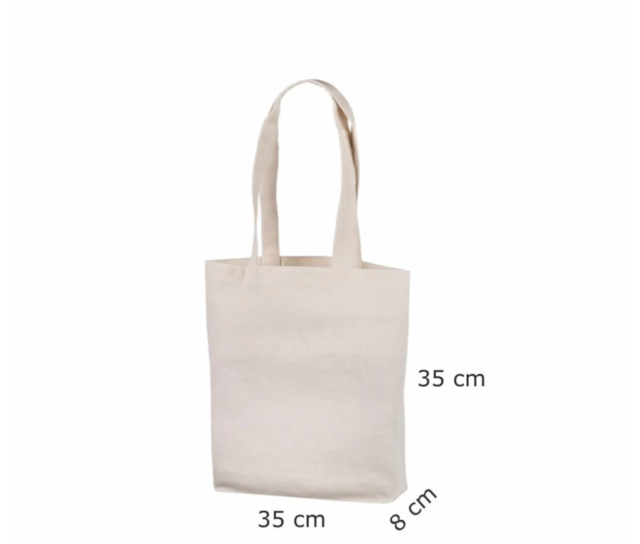 Bomullsnett, 35 × 35 cm, med påførte mål – natur