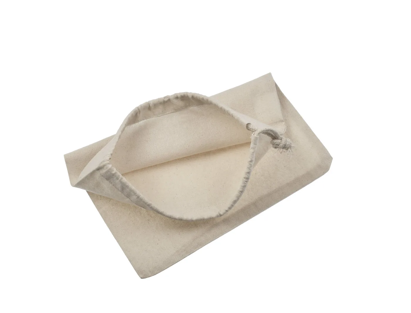 Bomullspose, 24 × 30 cm, åpningen sett ovenfra – natur