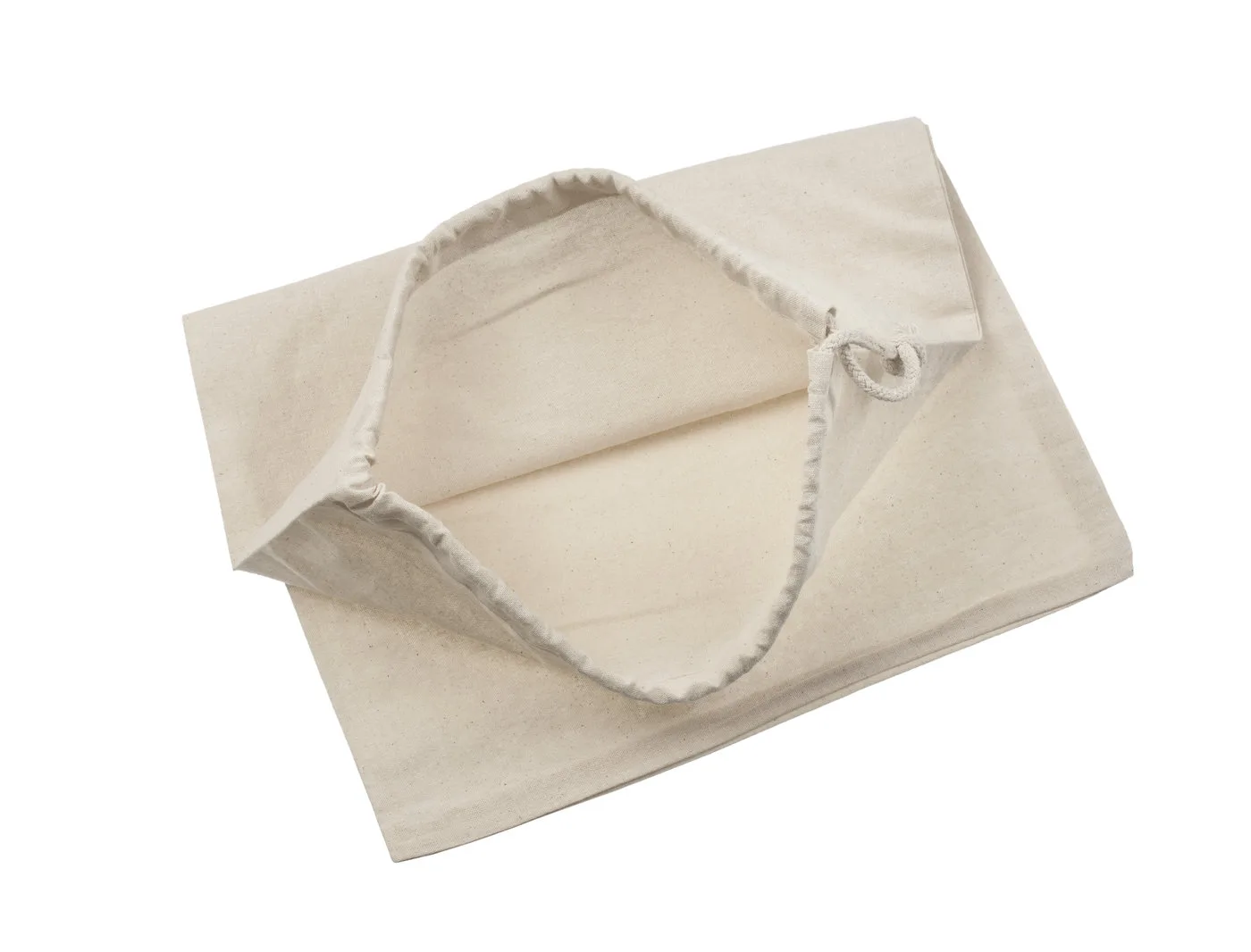 Bomullspose, 30 × 45 cm, åpningen sett ovenfra – natur