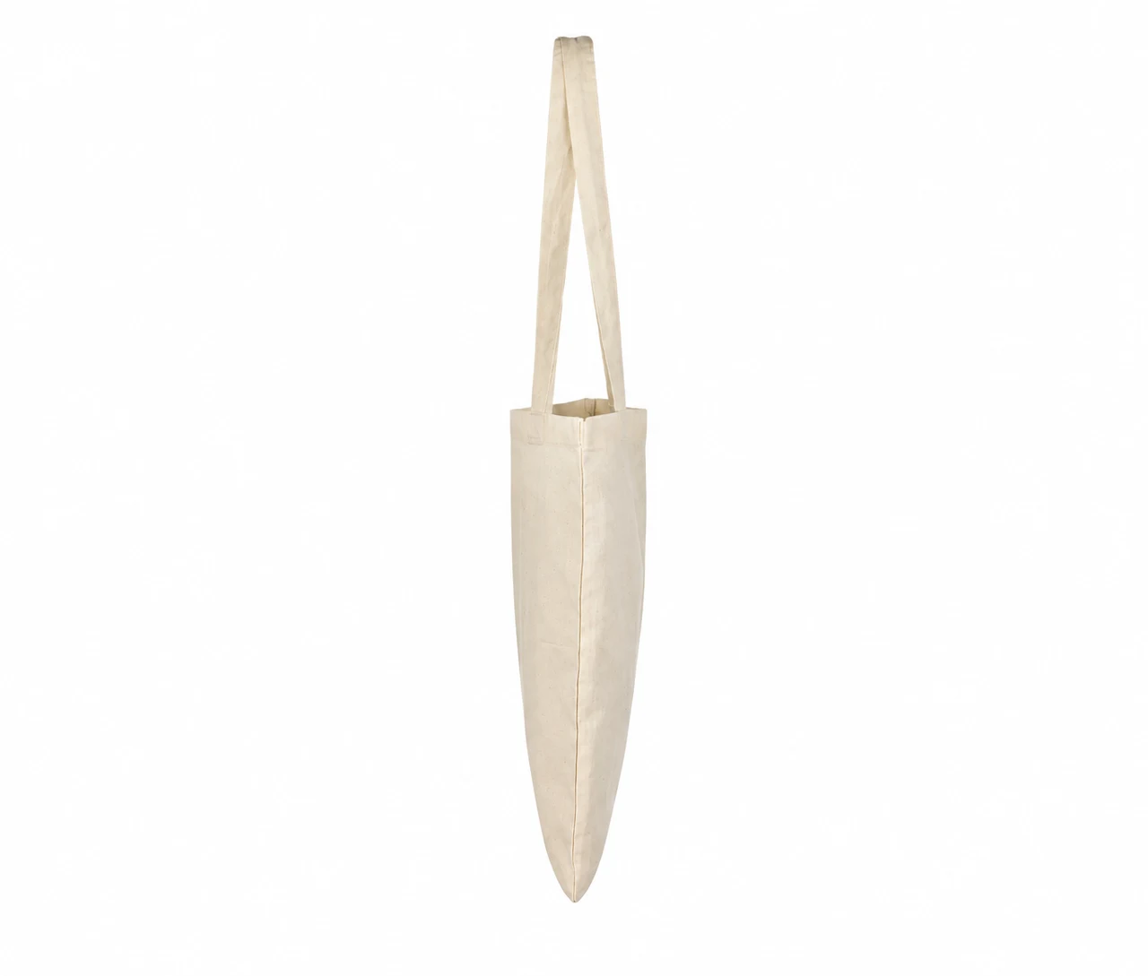 Økologisk bomullsnett, 30 × 35 cm, sett fra siden – natur
