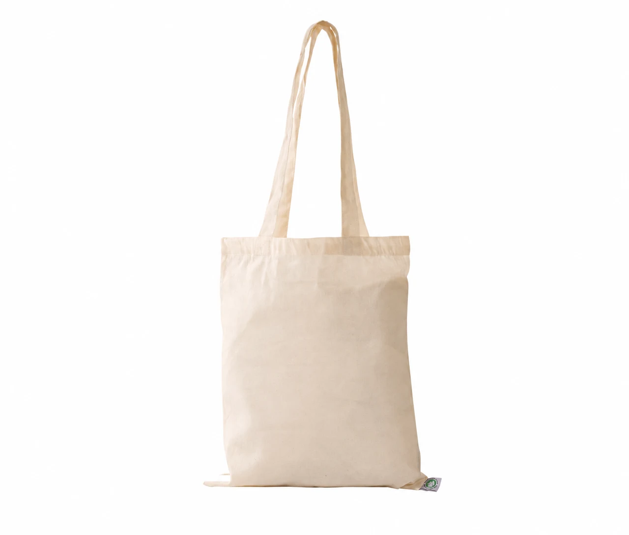 Økologisk bomullsnett, 30 × 35 cm, uten trykk, sett forfra – natur