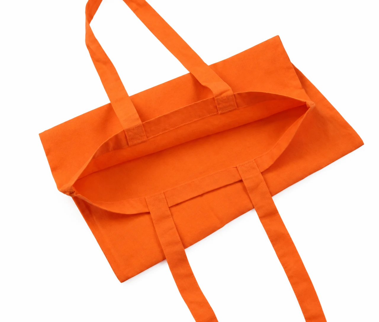 Økologisk bomullsnett, 30 × 35 cm, åpningen sett ovenfra – oransje
