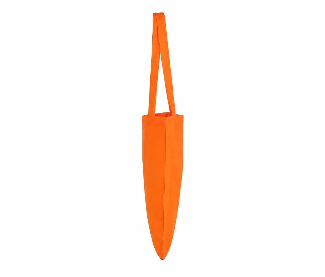 Økologisk bomullsnett, 30 × 35 cm, sett fra siden – oransje