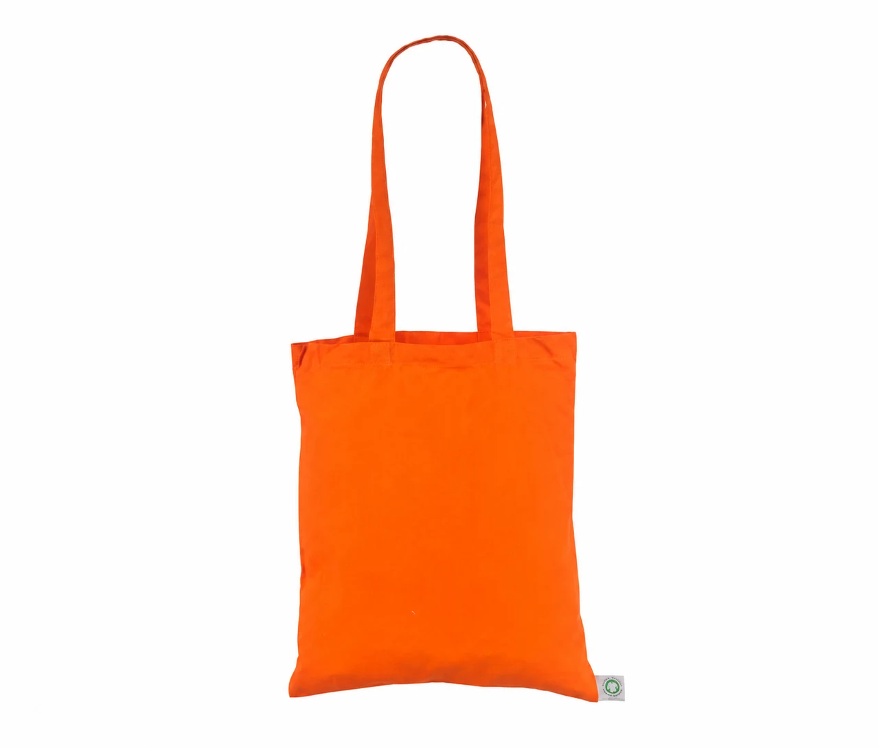 Økologisk bomullsnett, 30 × 35 cm, uten trykk, sett forfra – oransje
