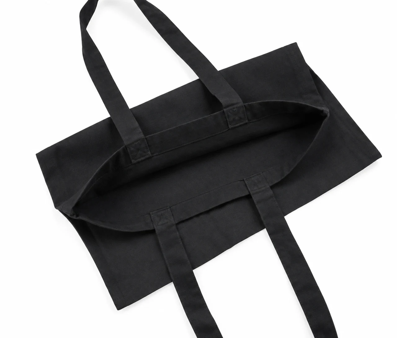 Økologisk bomullsnett, 30 × 35 cm, åpningen sett ovenfra – svart