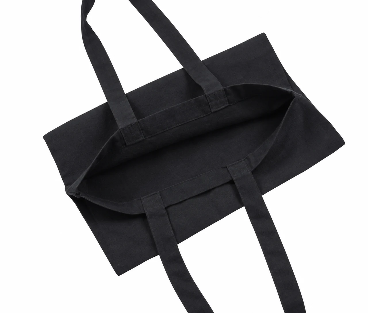 Økologisk bomullsnett, 40 × 40 cm, åpningen sett ovenfra – svart