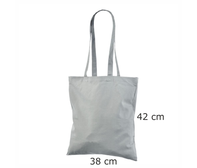 Grått handlenett av bomull Mål: 38 × 42 cm