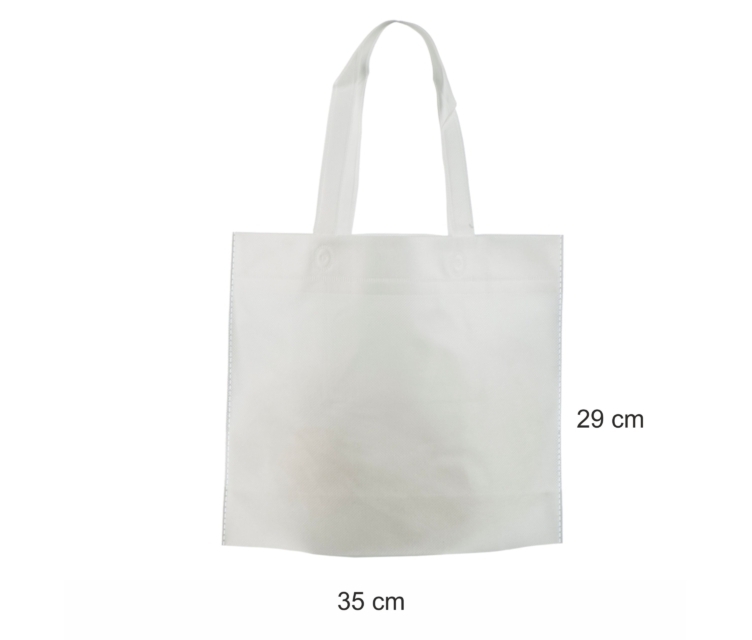 Hvite non-woven poser Mål: 35×29+11 cm