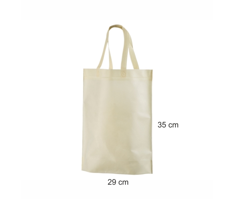 Beige non-woven poser Mål: 29×35+11 cm